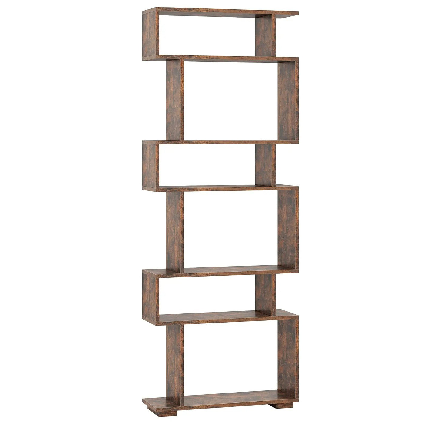 6-Tier Geometric Bookshelf with 2 Anti-Tipping Kits for Home Office by DirectDeals
