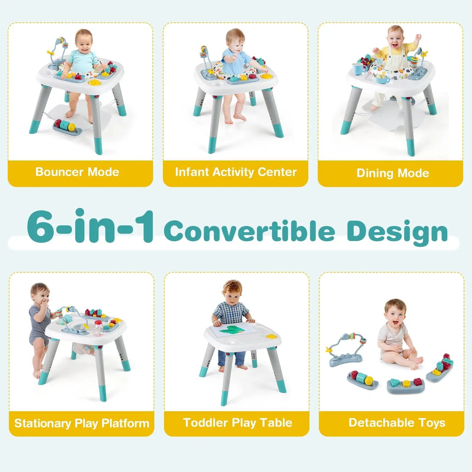 6-in-1 Baby Activity Center Infant Jumper Toddler Table by DirectDeals