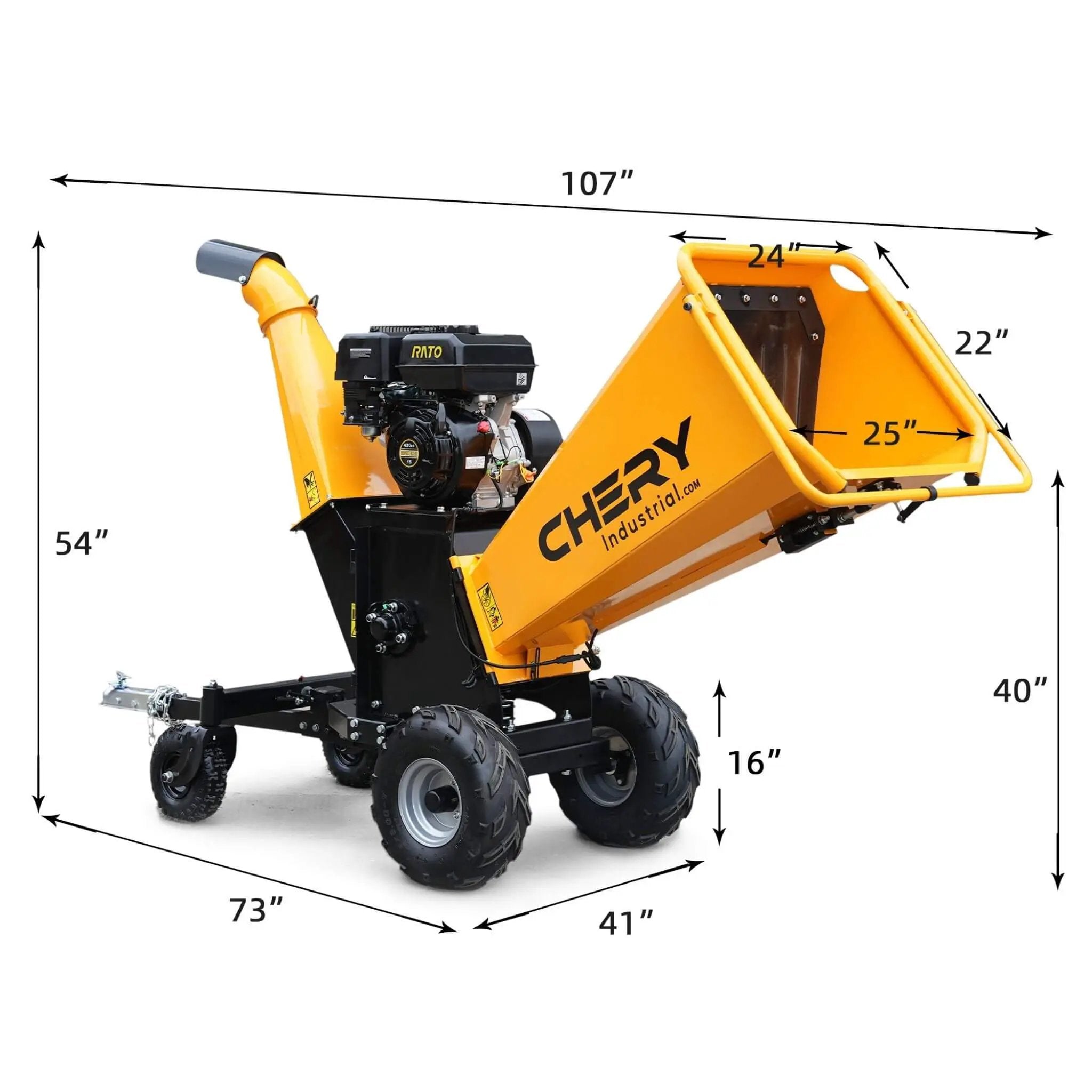 Heavy-Duty 6-Inch 420CC 15HP Gas Wood Chipper Shredder Mulcher With Tow Bar & Safety Stop Bar (SAK42731) by SAKSBY WHOLESALE