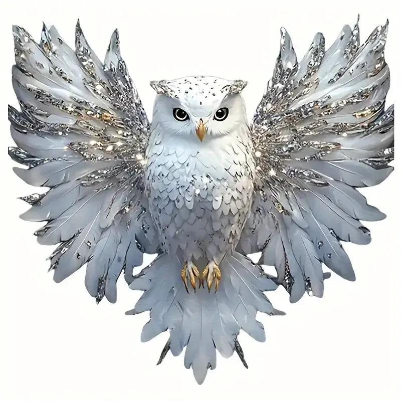 6-Inch White Owl Vinyl Decal Artistic Sticker for Cars and Laptops by House Of Avana