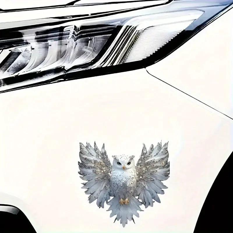 6-Inch White Owl Vinyl Decal Artistic Sticker for Cars and Laptops by House Of Avana