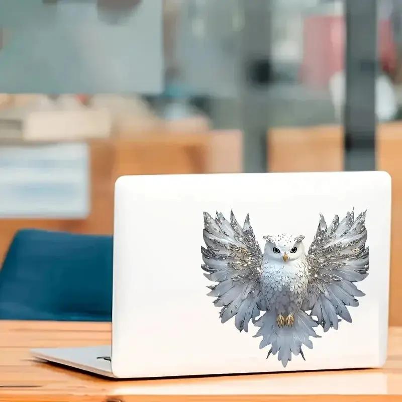 6-Inch White Owl Vinyl Decal Artistic Sticker for Cars and Laptops by House Of Avana