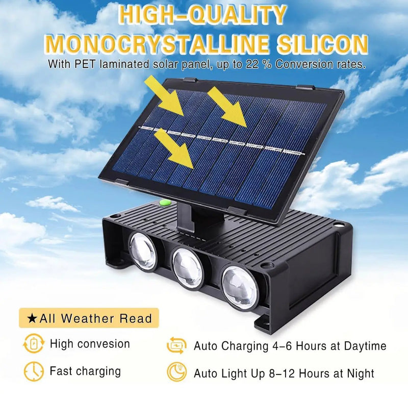 6 Pack Solar Fence Lights, Solar Deck Lights, Waterproof Outdoor Wall Lights (Warm White) by Outdoor Solar Outlet