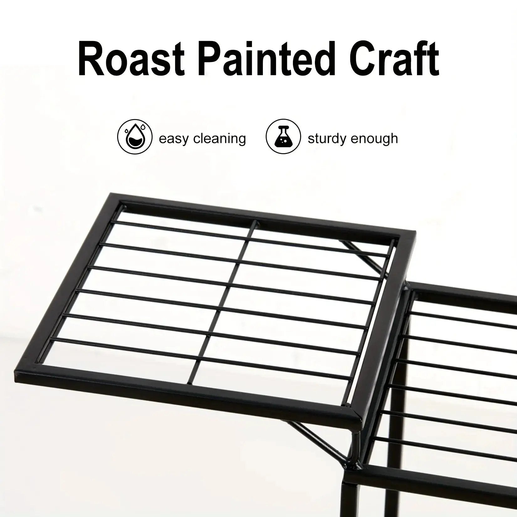 6-Tier Metal Garden Cart Plant Stand Iron Flower Display Rack by House Of Avana