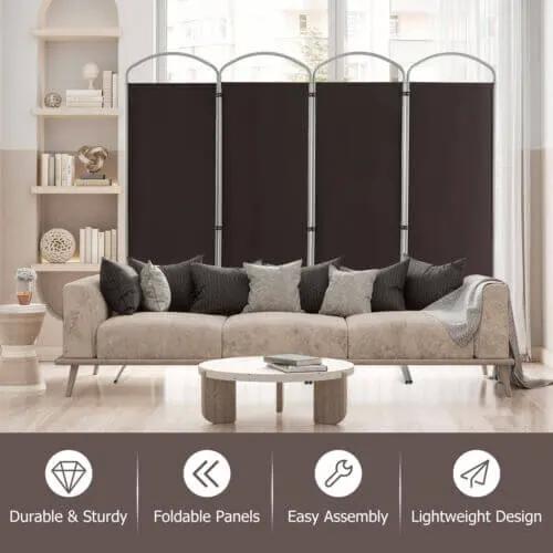 6.2Ft Folding 4-Panel Room Divider for Home Office Living Room by DirectDeals