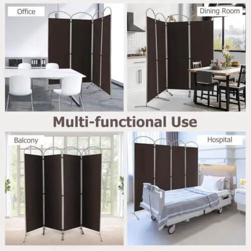 6.2Ft Folding 4-Panel Room Divider for Home Office Living Room by DirectDeals