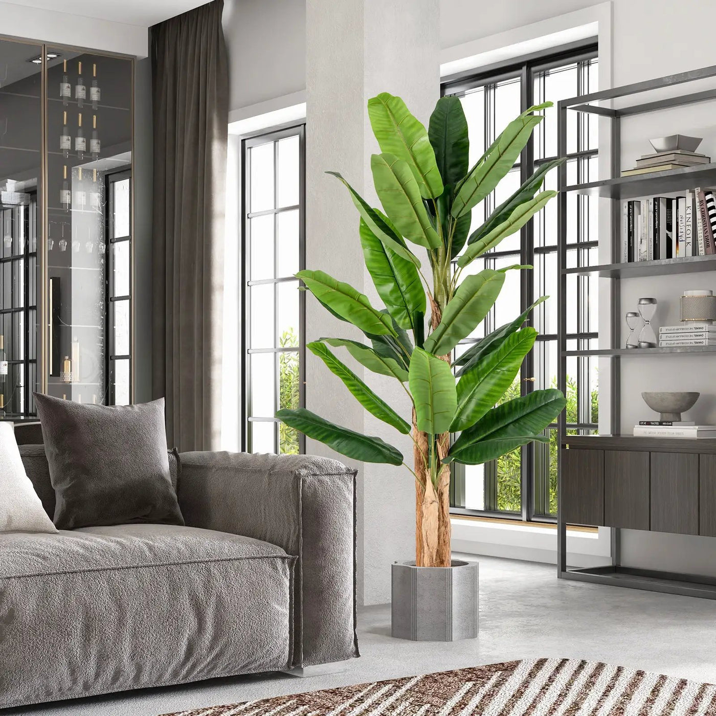 5.5/6.5 Feet Tall Artificial Banana Tree with 10/27 Large Leaves by DirectDeals
