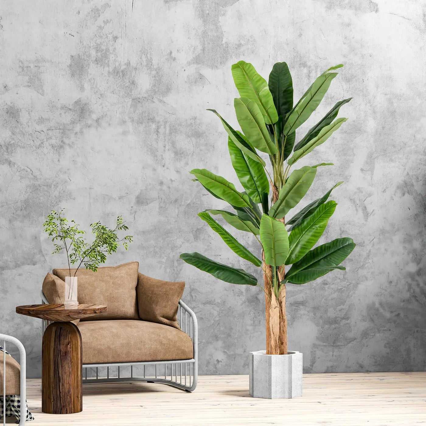 5.5/6.5 Feet Tall Artificial Banana Tree with 10/27 Large Leaves by DirectDeals
