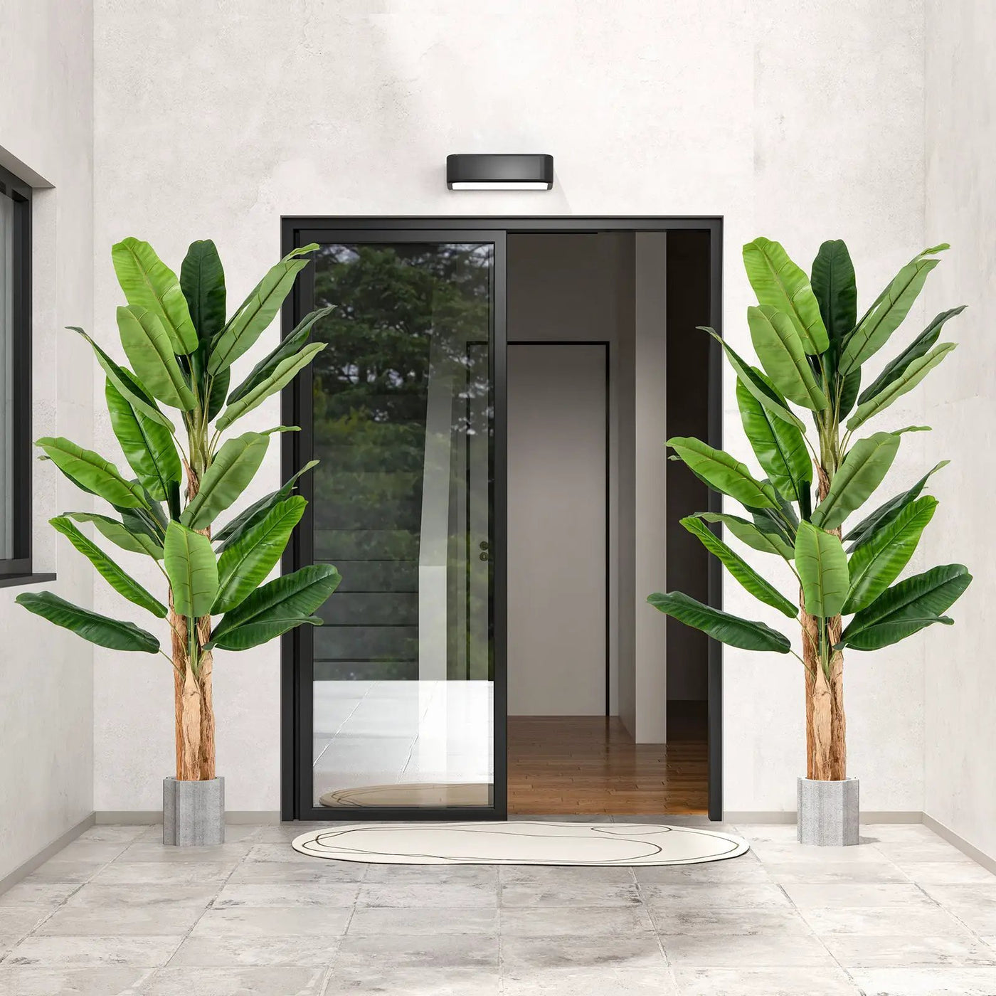 5.5/6.5 Feet Tall Artificial Banana Tree with 10/27 Large Leaves by DirectDeals