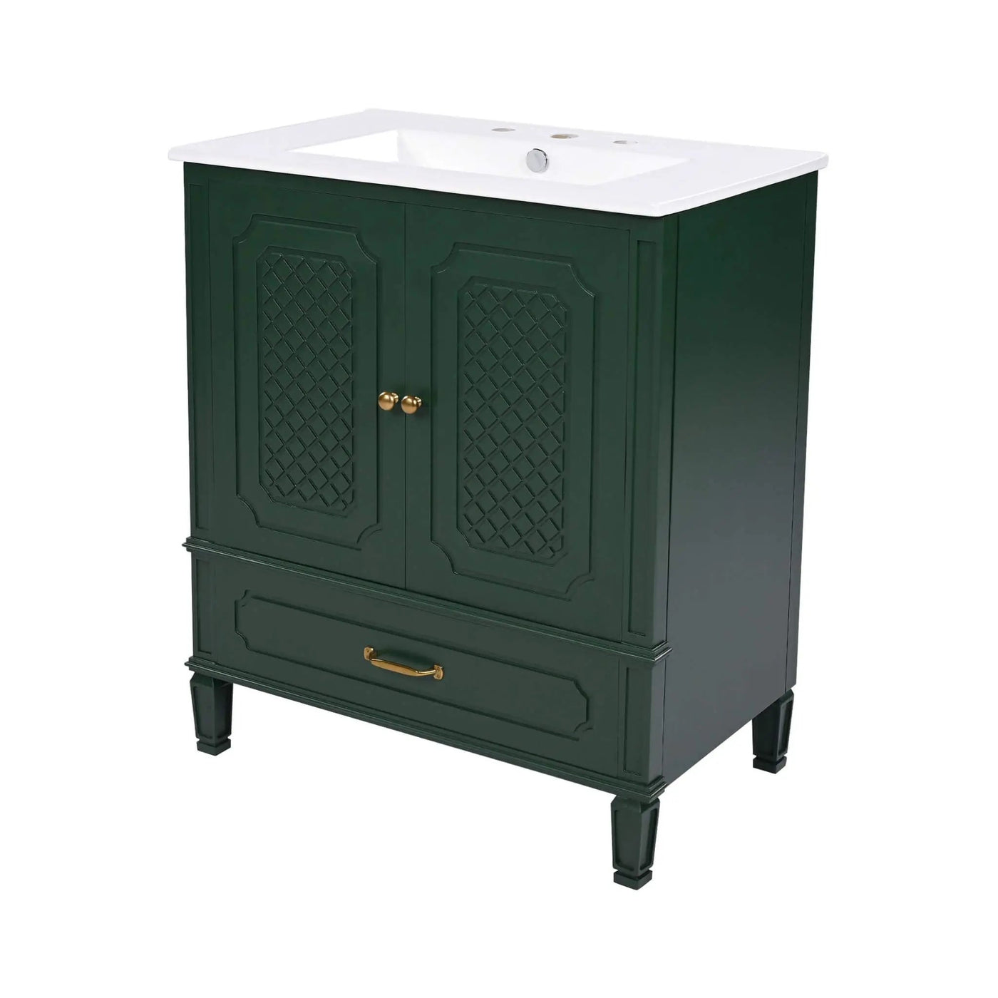 Nuvia 60-Inch Green Vintage Double Sink Vanity With Cabinets And Drawers (SAK26149) by SAKSBY WHOLESALE