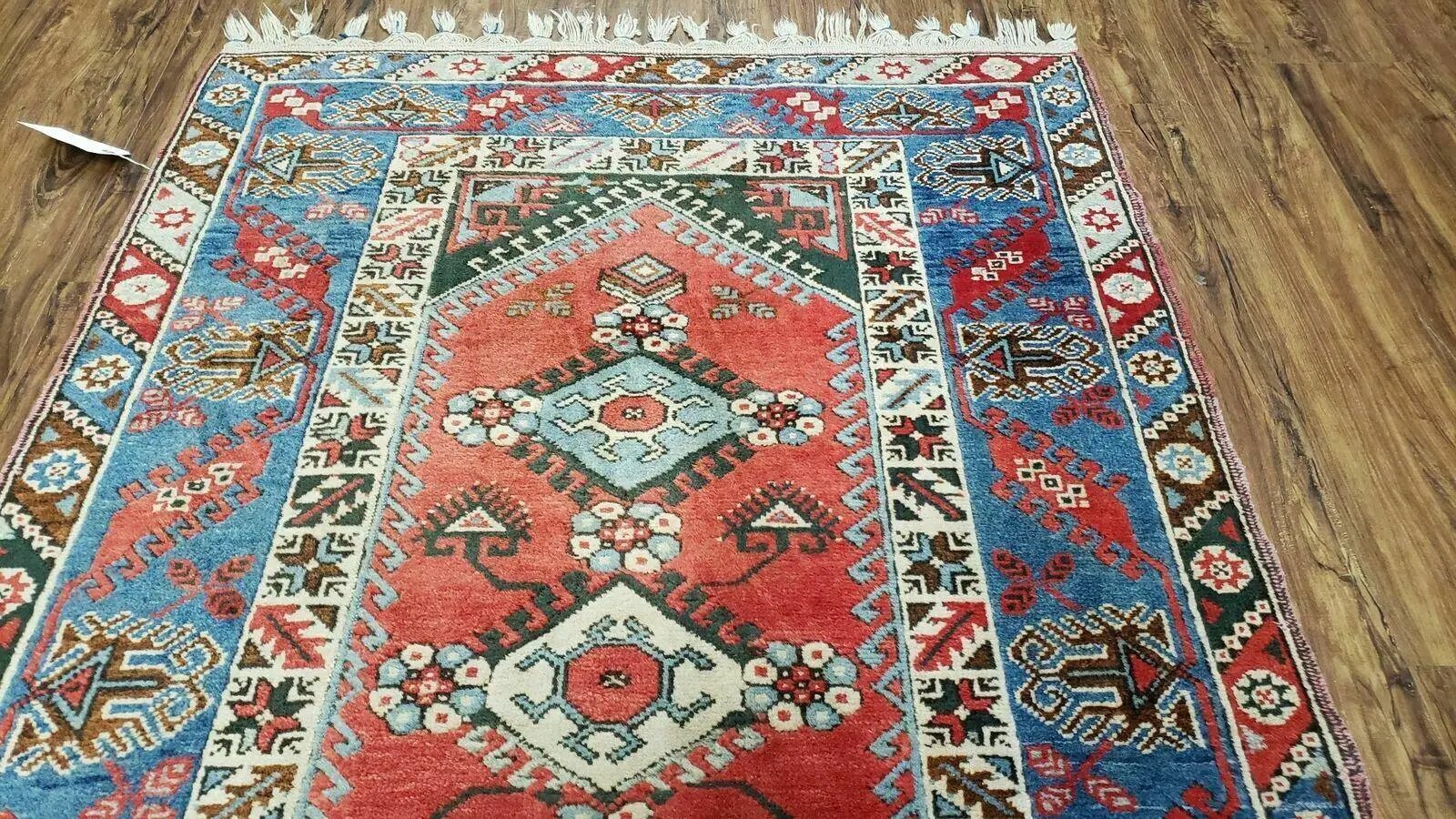 4' X 6' Handmade Turkish Super Kazak Shirvan Wool Rug Colorful by Jewel Rugs