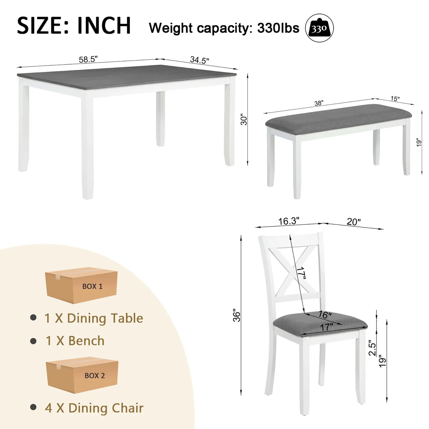 Modern Dining Table Set With Chairs For Kitchen by HouseOfZazla