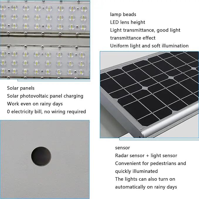 6000W Aluminum Frame LED Integrated Solar Street Light, IP65 Waterproof , Radar Sensor + Light Sensor, Dusk to Dawn Solar by Outdoor Solar Outlet