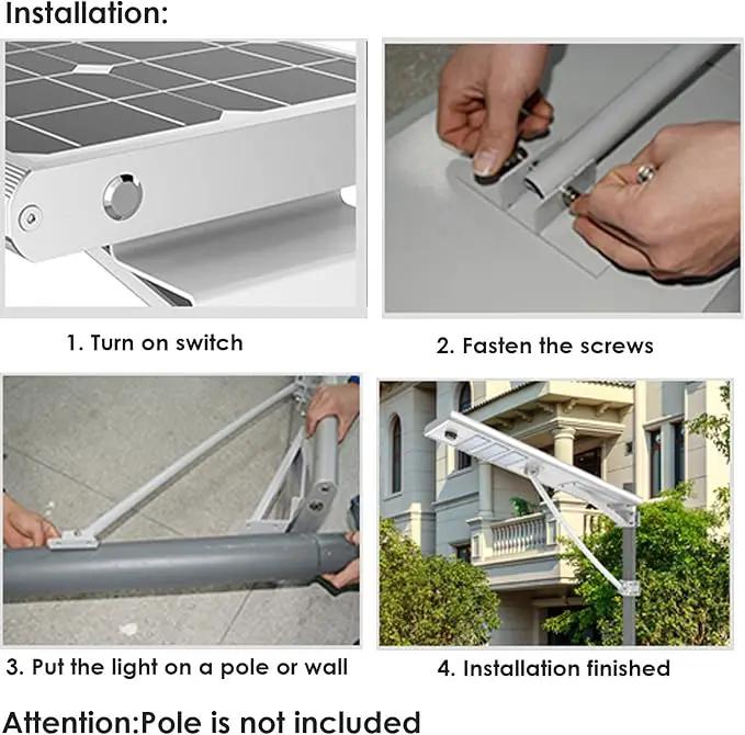 6000W Aluminum Frame LED Integrated Solar Street Light, IP65 Waterproof , Radar Sensor + Light Sensor, Dusk to Dawn Solar by Outdoor Solar Outlet