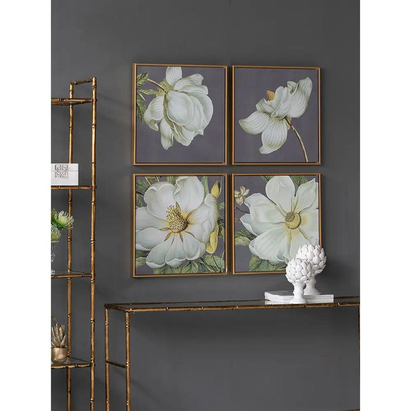 Botanical Wall Art Prints, Home Decor For Living Room Dining Room Bedroom Hallway (Set of 4) - Gray by HouseOfZazla