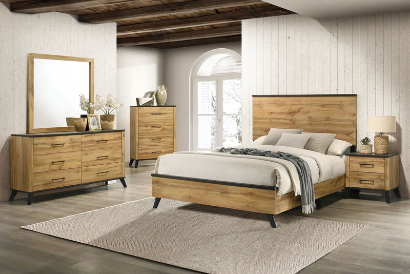 Kaywood 52-inch Eastern King Panel Bed Natural Pine by Unique Piece Furniture