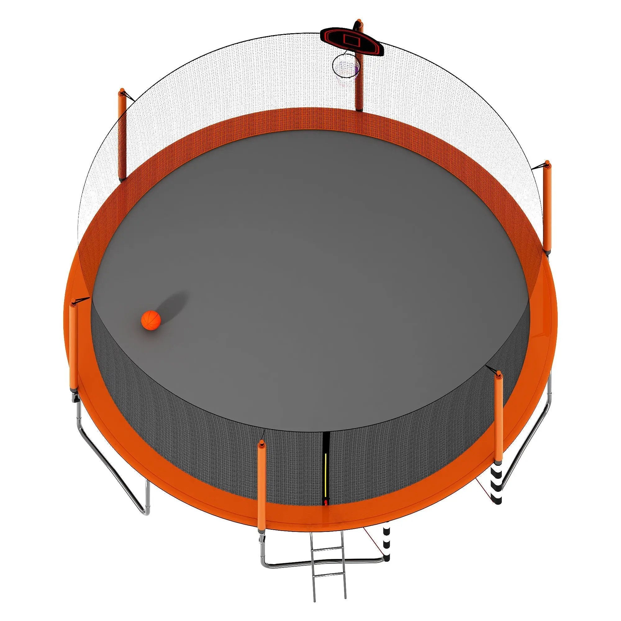 16Ft Trampoline With Basketball Hoop Pump And Ladder (Inner Safety Enclosure) With Soccer Goal by HouseOfZazla