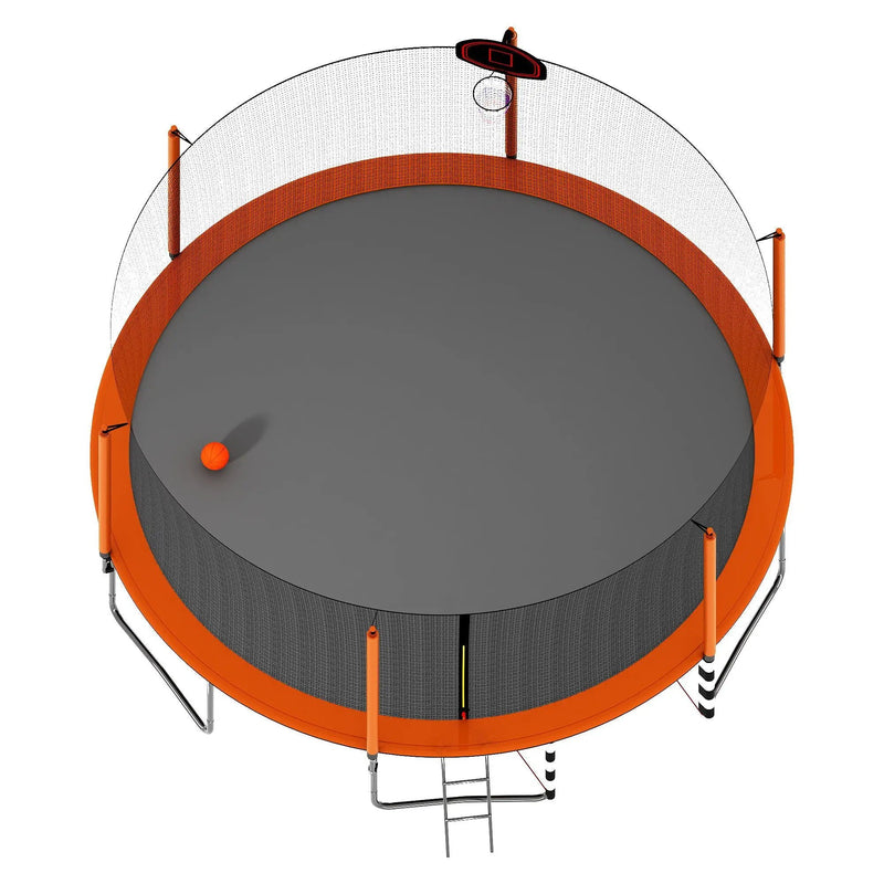 16Ft Trampoline With Basketball Hoop Pump And Ladder (Inner Safety Enclosure) With Soccer Goal by HouseOfZazla
