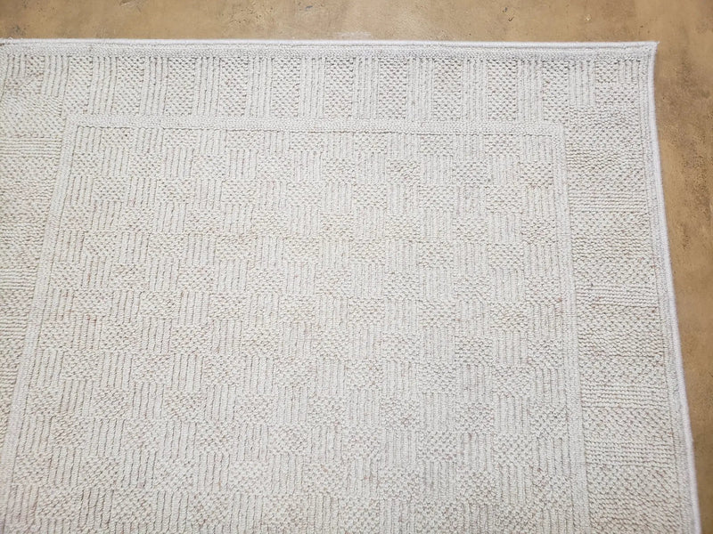 3x5 Karastan Rug Chaumiere Collection, Kara-Loc, Design #291/9866, Creme Color, Textured Squares II Patern, 3'6" x 5' 3" Carpet by Jewel Rugs