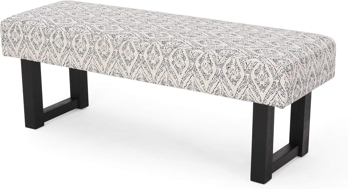 Ashford Boho Fabric Bench with Rubberwood Frame - Natural/Boho, photo 5 of 8