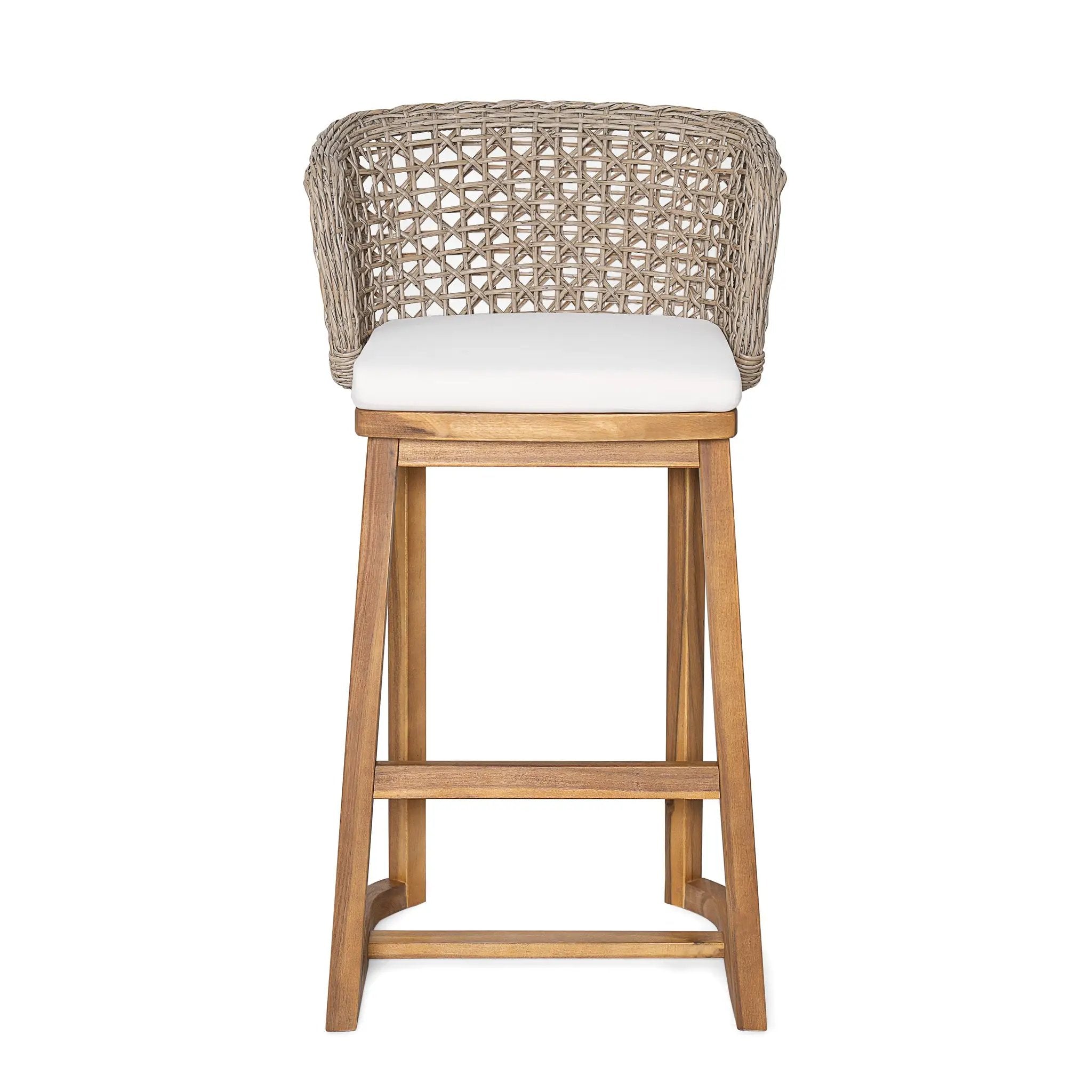 Outdoor Acacia Wood Bar Stools with Cushions (Set of 4) by HouseOfZazla