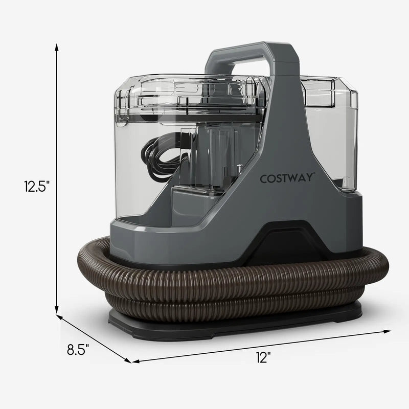 600W Upholstery Cleaner Machine with 15Kpa Powerful Suction and Versatile Attachments-Gray by DirectDeals