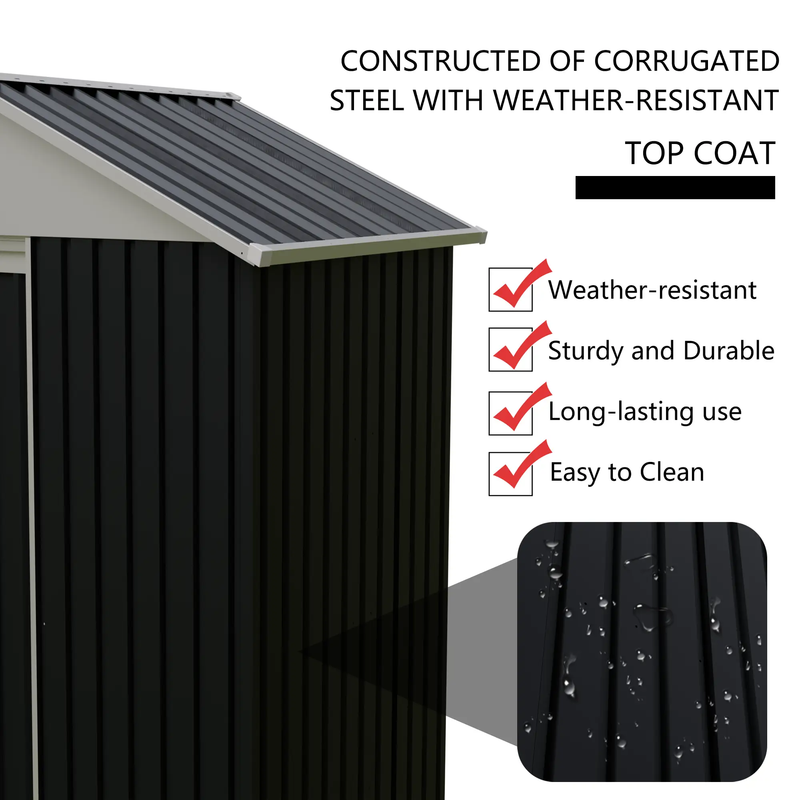 6 x 4 Ft Outdoor Storage Shed with Rack by HouseOfZazla