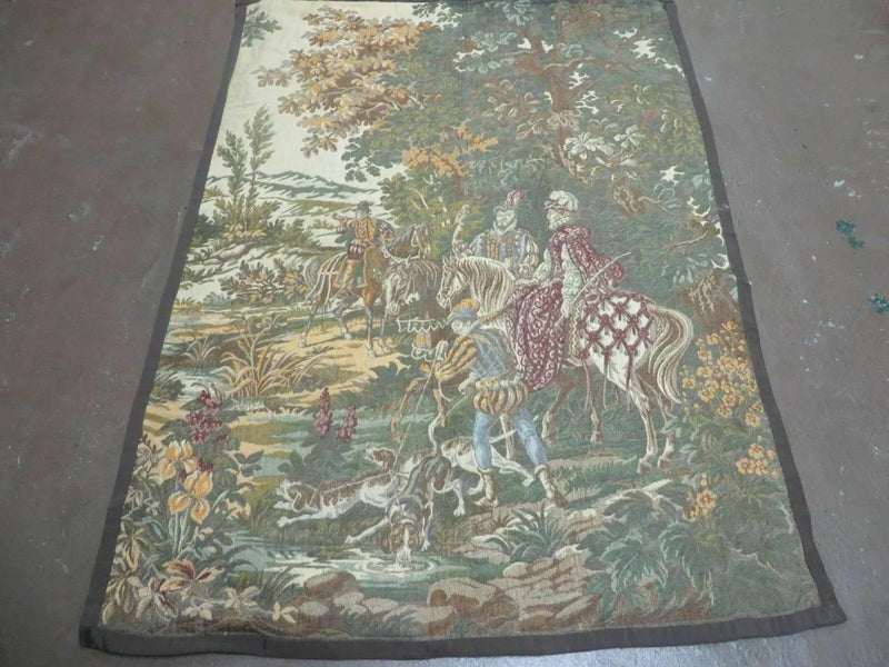4' X 5' Vintage Tapestry Belgium Hand Loomed Victorian Nice 90f by Jewel Rugs