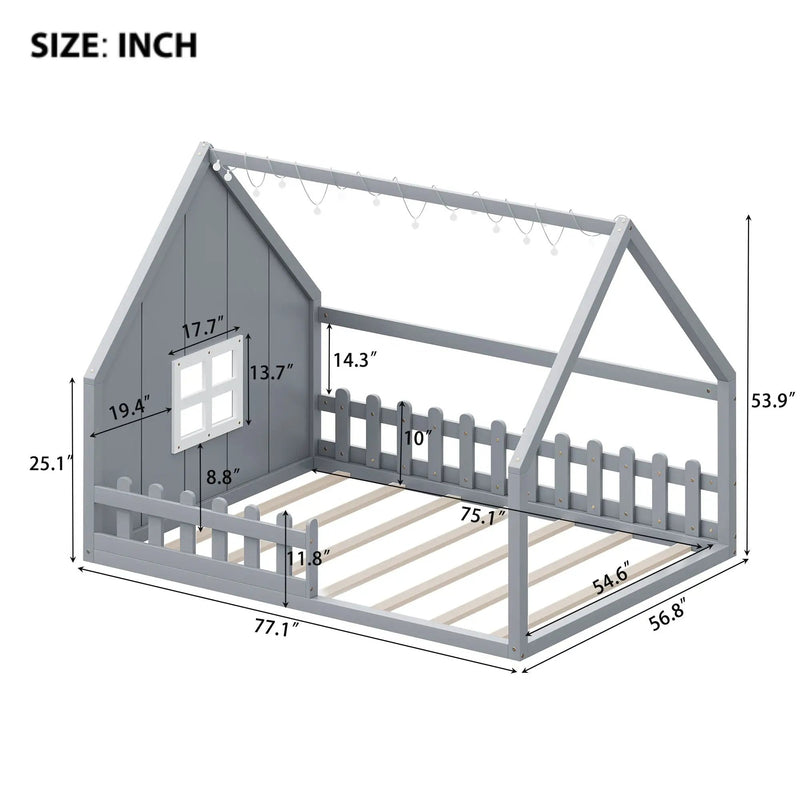 House Bed With Window And Fence by HouseOfZazla