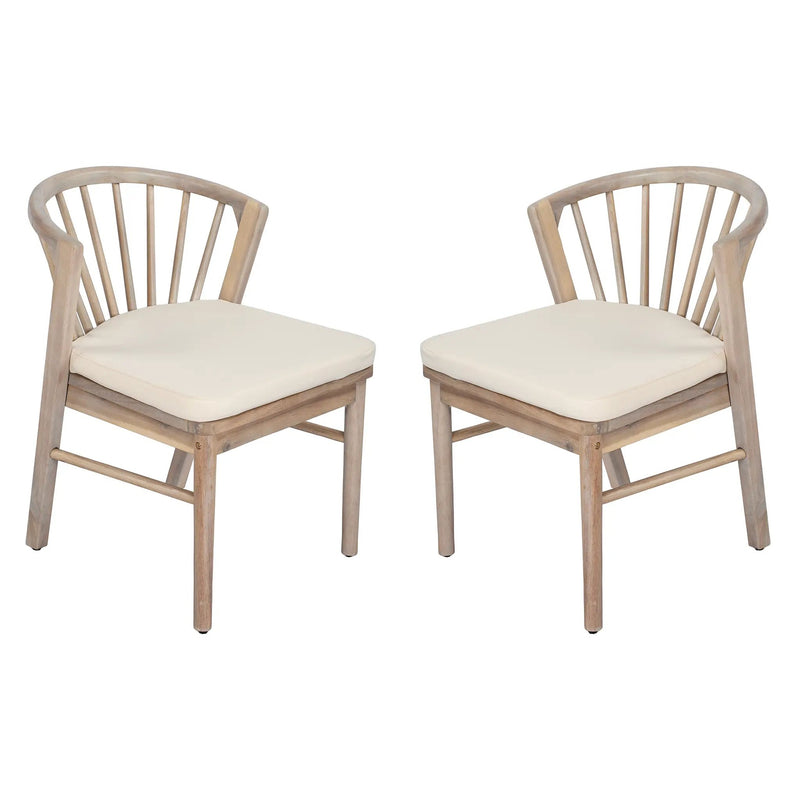 Outdoor Dining Chairs Set of 2, Acacia Wood Patio Chairs by HouseOfZazla