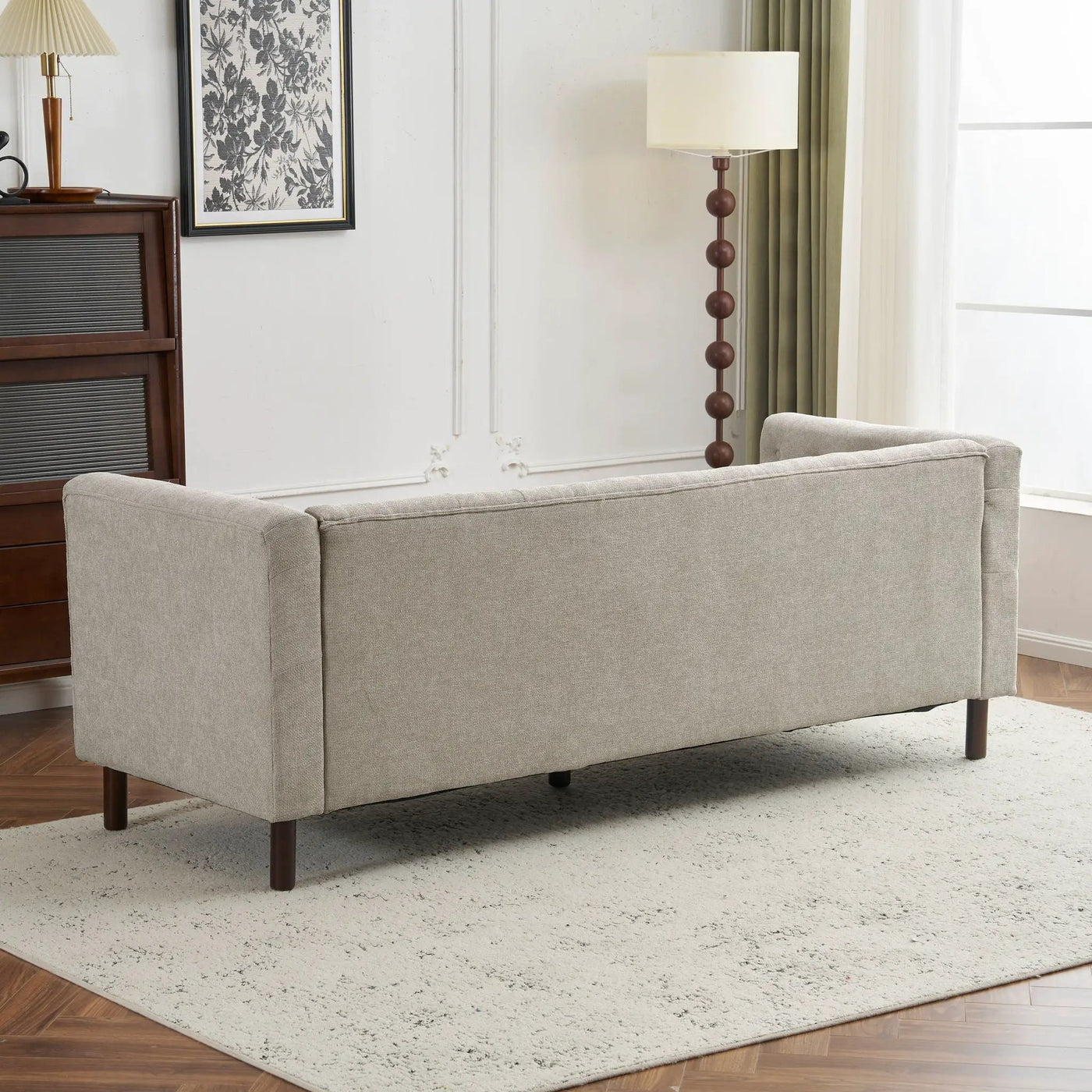 Upholstered Sofa Modern 3 Seater Sofa Couch With Tufted Design For Living Room by HouseOfZazla