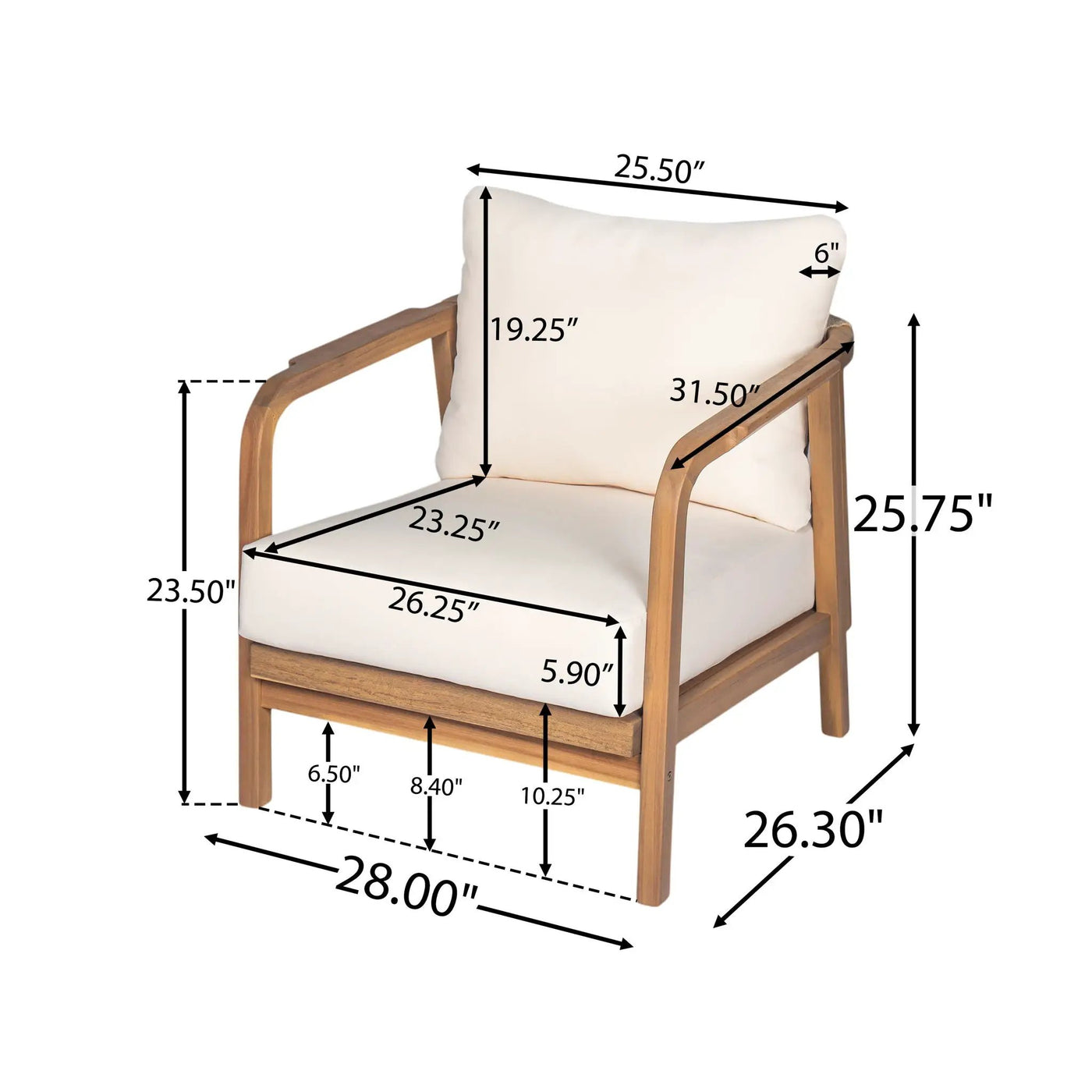 Outdoor Lounge Chair With Woven Backrest and Solid Wood Frame by HouseOfZazla