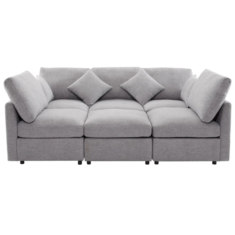 Sectional Sofa Modular U-Shaped With Ottoman & USB Ports by Unique Piece Furniture