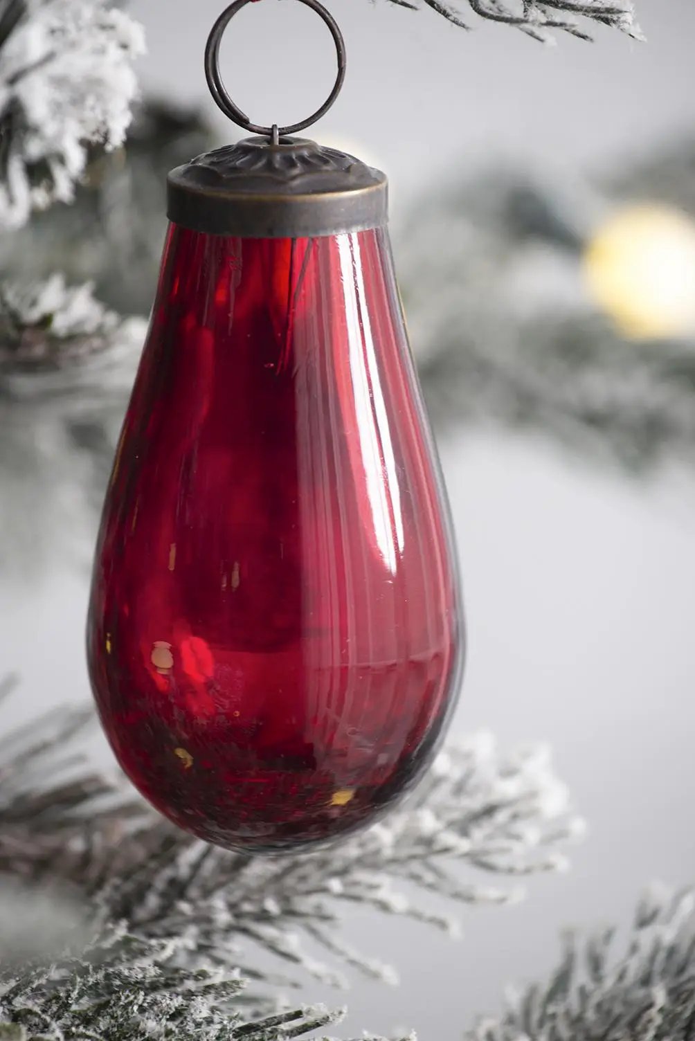 Luster Tear Drop Ornament, Glass Decorative Hanging Christmas Tree Ornaments For Holiday Party Decorations (Set of 12) by Unique Piece Furniture