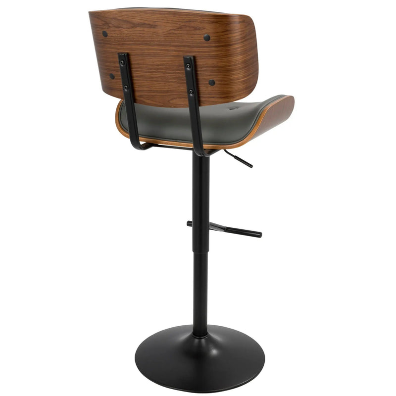 Lombardi - Mid Century Modern Adjustable Barstool With Swivel With Straight T Footrest (Set of 3) by Unique Piece Furniture