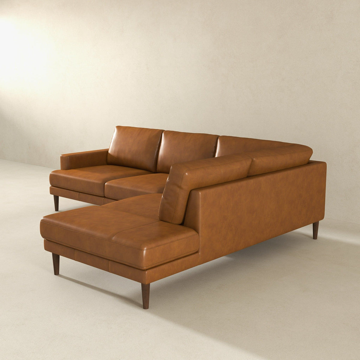 L-Shaped Sectional Sofa with Modern Design - Light Brown, photo 6 of 20