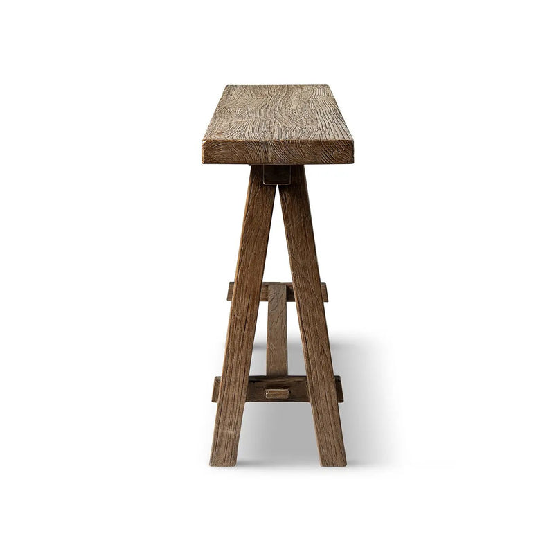 Hawthorne 60'' Solid Reclaimed Elm Trestle Console Table by HouseOfZazla
