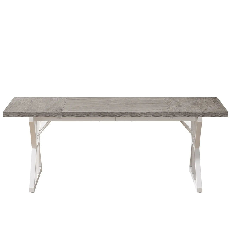 Rectangular Dining Table With X Trestle Metal Legs by HouseOfZazla