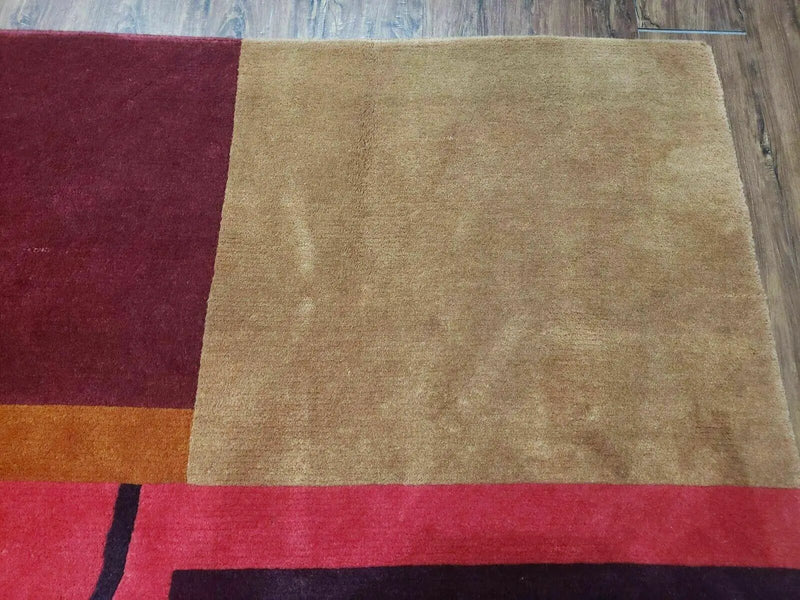8' X 10' Tibetan Nepal Art Deco Hand Knotted Wool Rug Modern Contemporary Nice by Jewel Rugs