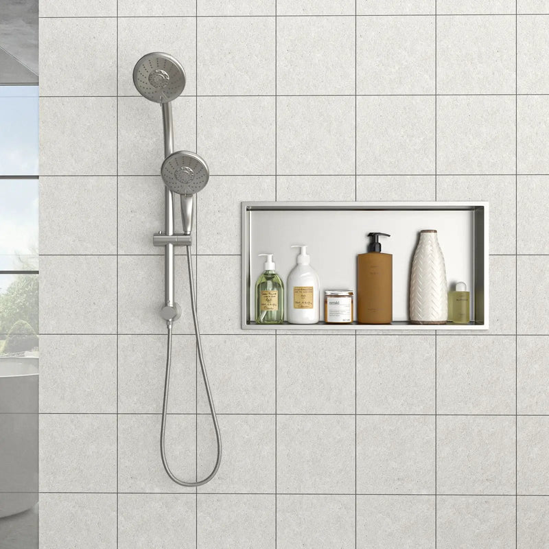 Stainless Steel Shower Niche With Seamless Design For Bathroom Storage by HouseOfZazla