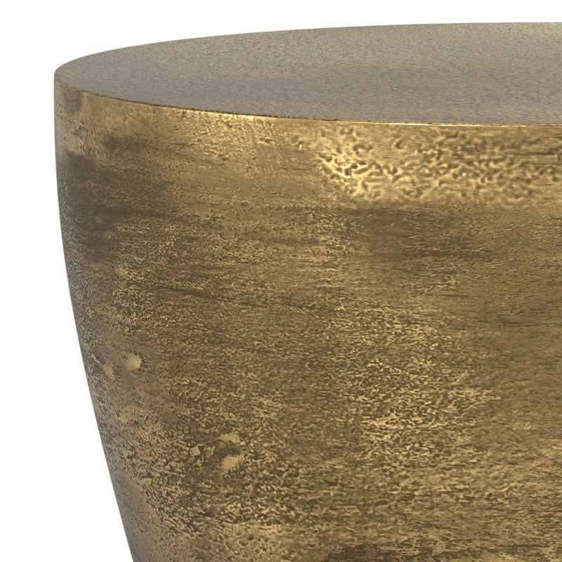 Cavan - Cast Aluminum Side Table - Antique Brass by HouseOfZazla