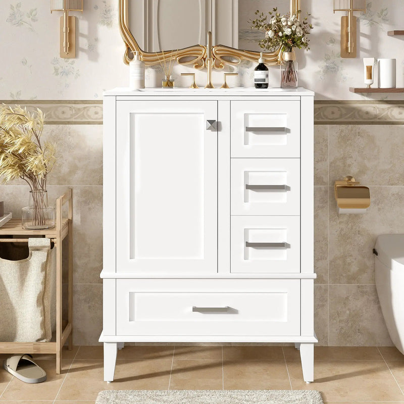 Bathroom Vanity, Modern Bathroom Cabinet With Sink Combo Set, Bathroom Storage Cabinet With A Soft Closing Door And 3 Drawers, Solid Wood Frame by HouseOfZazla
