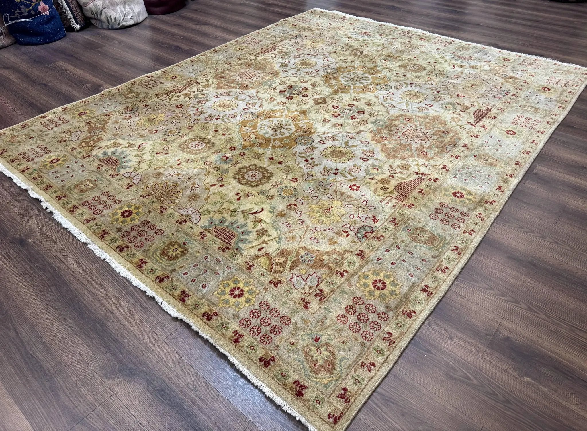 Indo Persian Rug 8x10, Indian Rug, Soft Wool Rug, Oushak Style Rug, Handmade Rug by Jewel Rugs