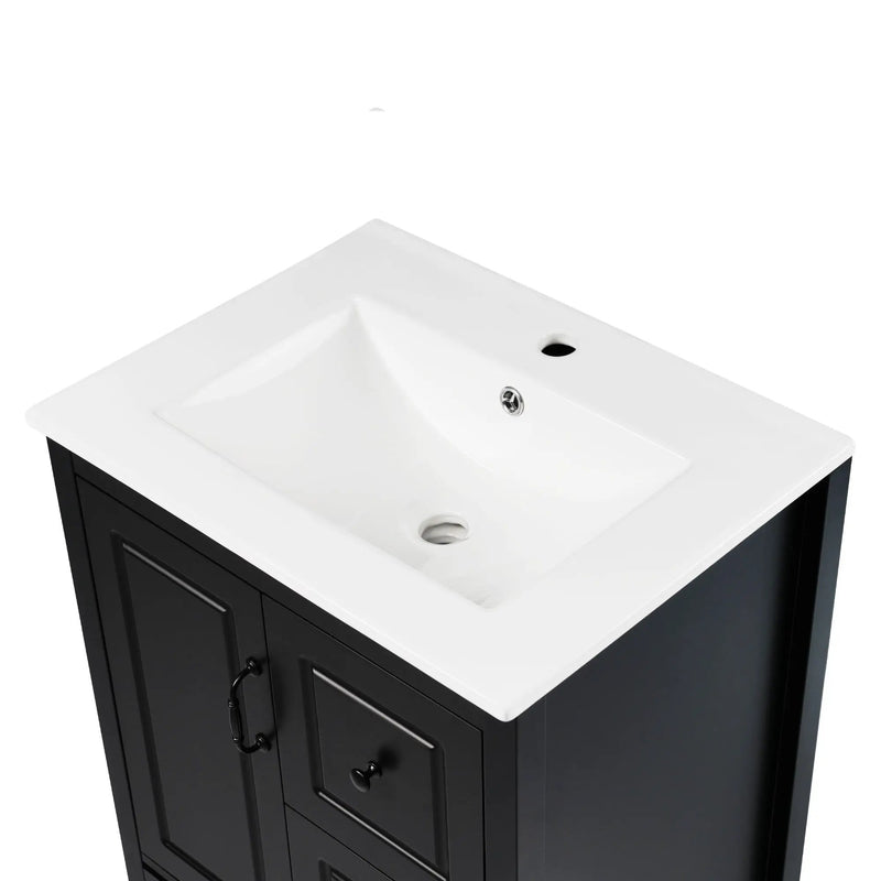 Retro Bathroom Vanity With Sink, Soft Closing Cabinet & Drawers by HouseOfZazla