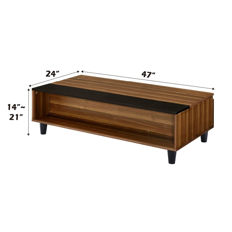 Avala - Coffee Table With Lift Top - Walnut / Black by Unique Piece Furniture