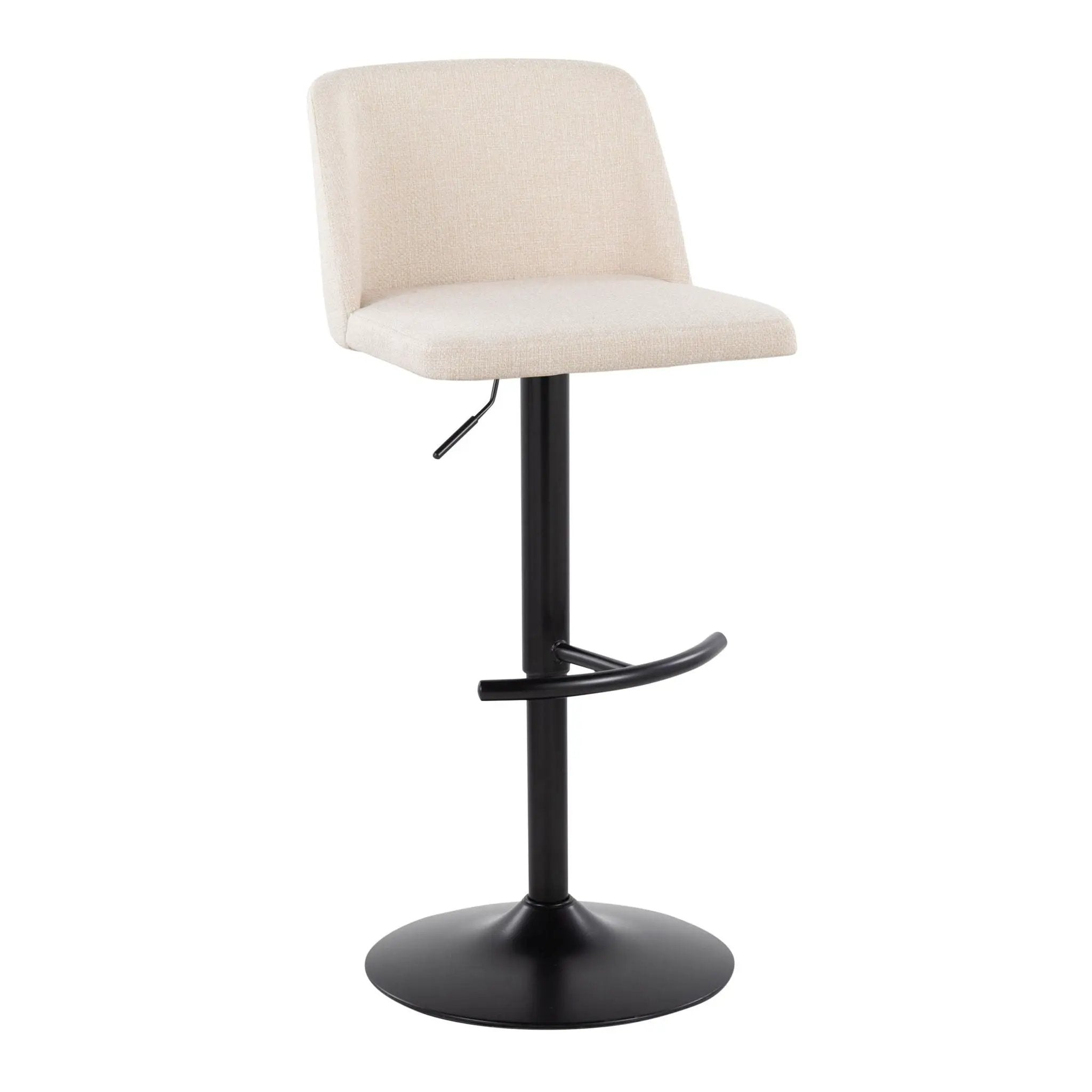 Toriano - Contemporary Adjustable Bar Stool With Rounded T Footrest (Set of 2) by Unique Piece Furniture