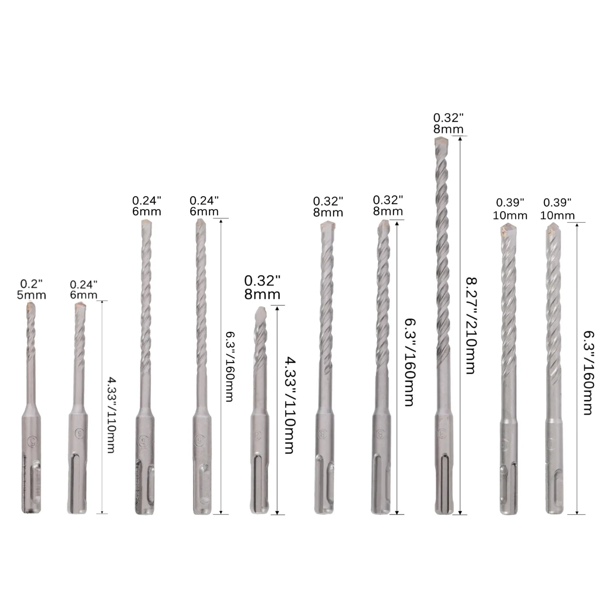 20pcs Impact Hammer Drill Bit Set, SDS Plus, Carbide Tipped with Storage Case by HouseOfZazla