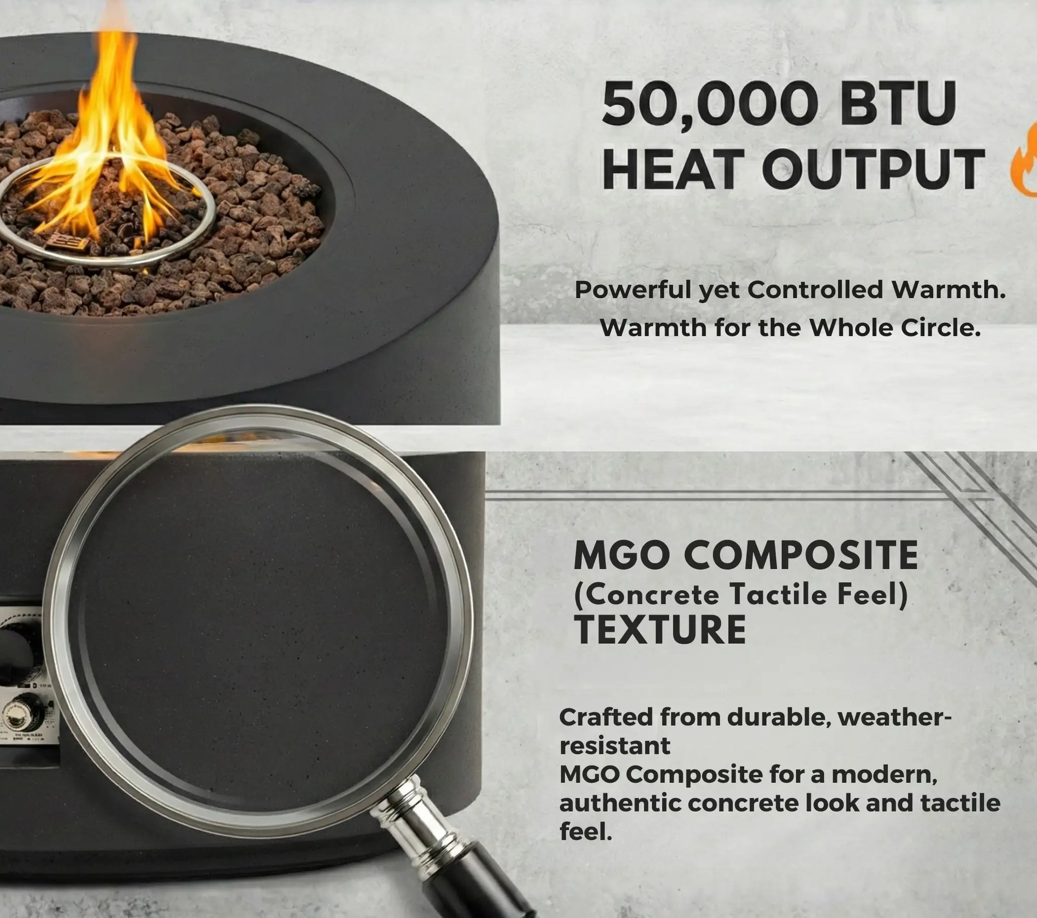 40' Round Outdoor Propane Fire Pit Table by HouseOfZazla