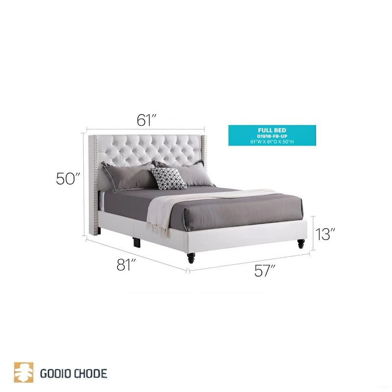 Upholstered Nailhead Trim Chic Bed by Unique Piece Furniture