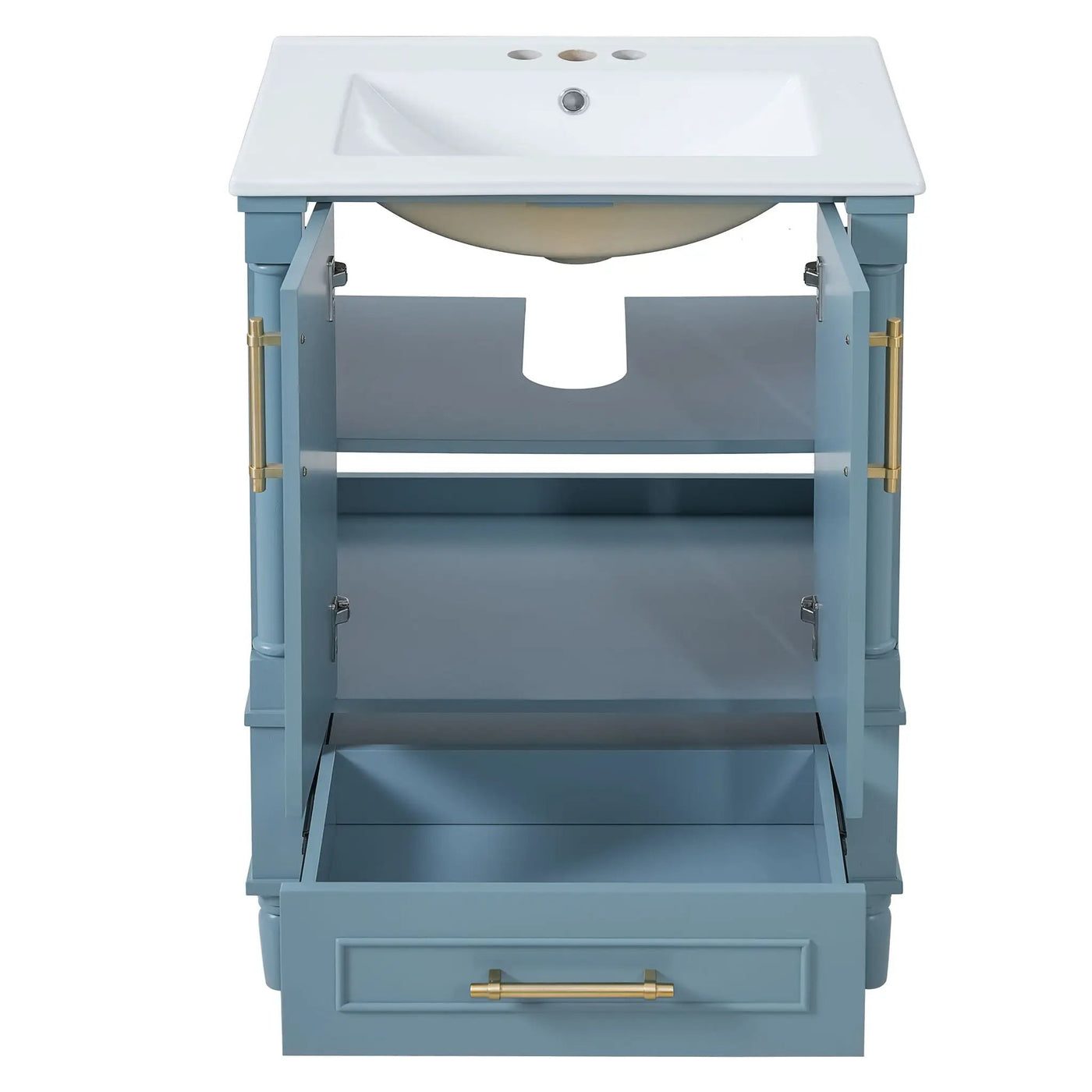 Bathroom Vanity With Ornate French Cylinder Legs, Soft Close Drawer by HouseOfZazla
